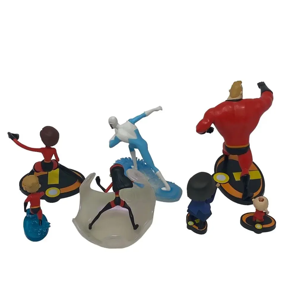 Disney Pixar The Incredibles Lot Of Seven Toy Figurines Cake Toppers Decorations